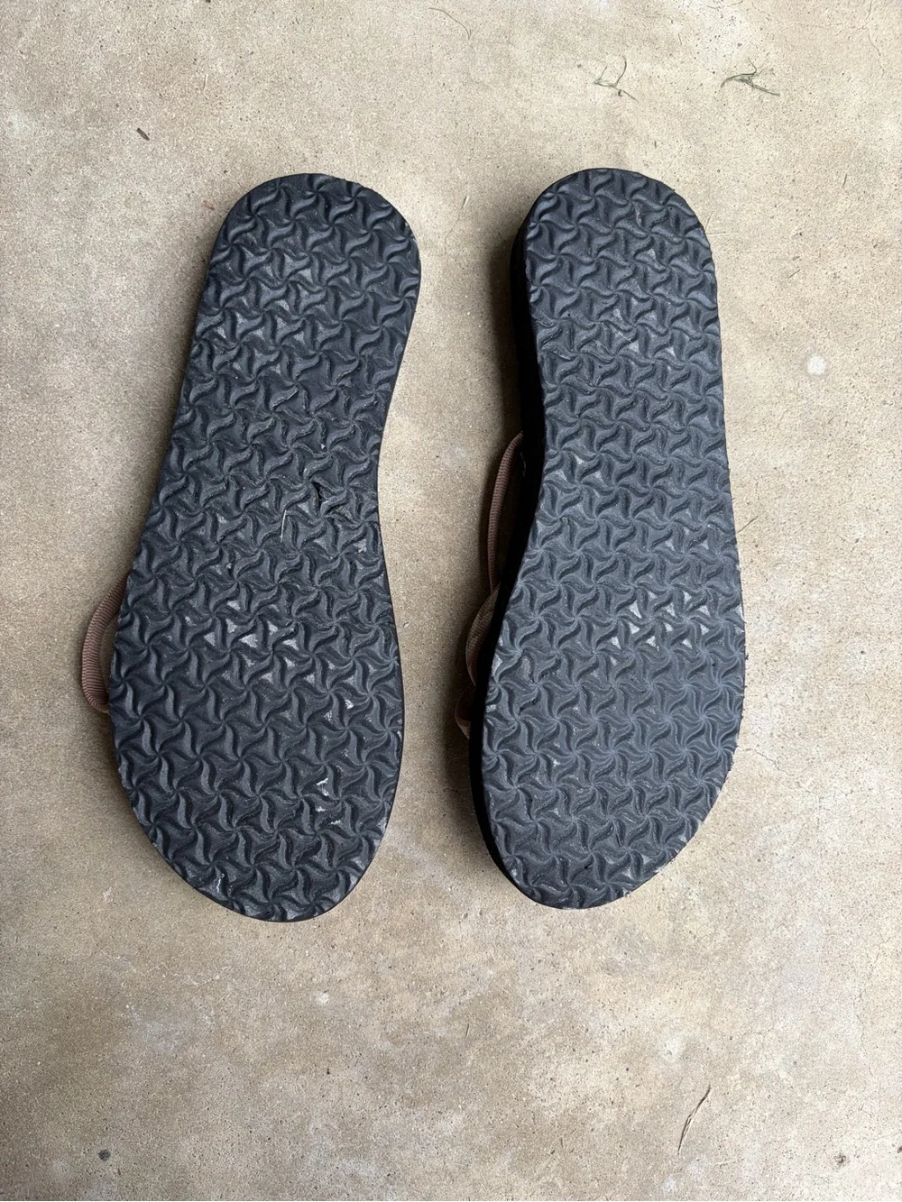 Teva Women's Black Sandals with Light Brown Patterned Straps